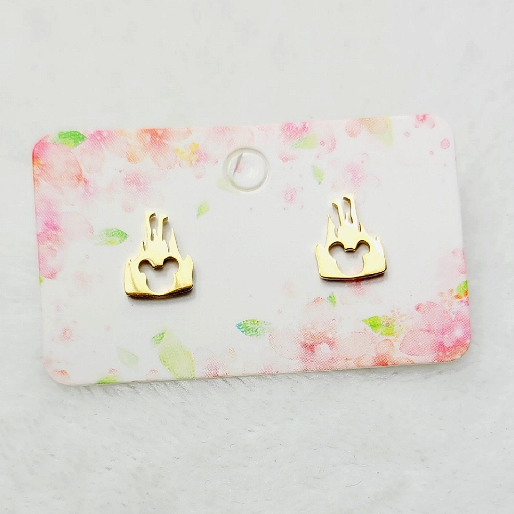 Disney Castle Gold Toned Stud Earrings - Picture 4 of 4